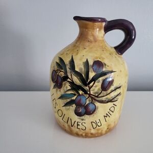 Handcrafted Olive Design Vase - Yellow and Purple